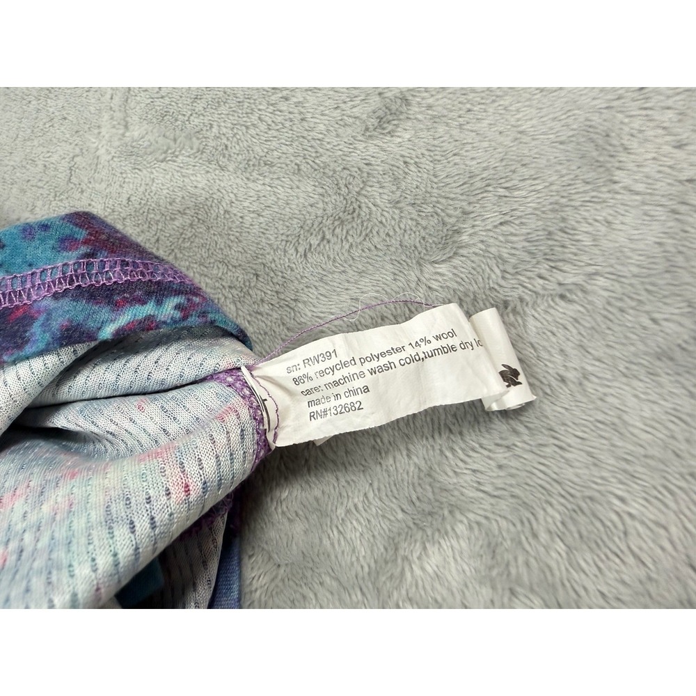 Rabbit Running Shirt Womens Large Abstract Colorful Long Sleeve Wool Thermal Top - Picture 5 of 9